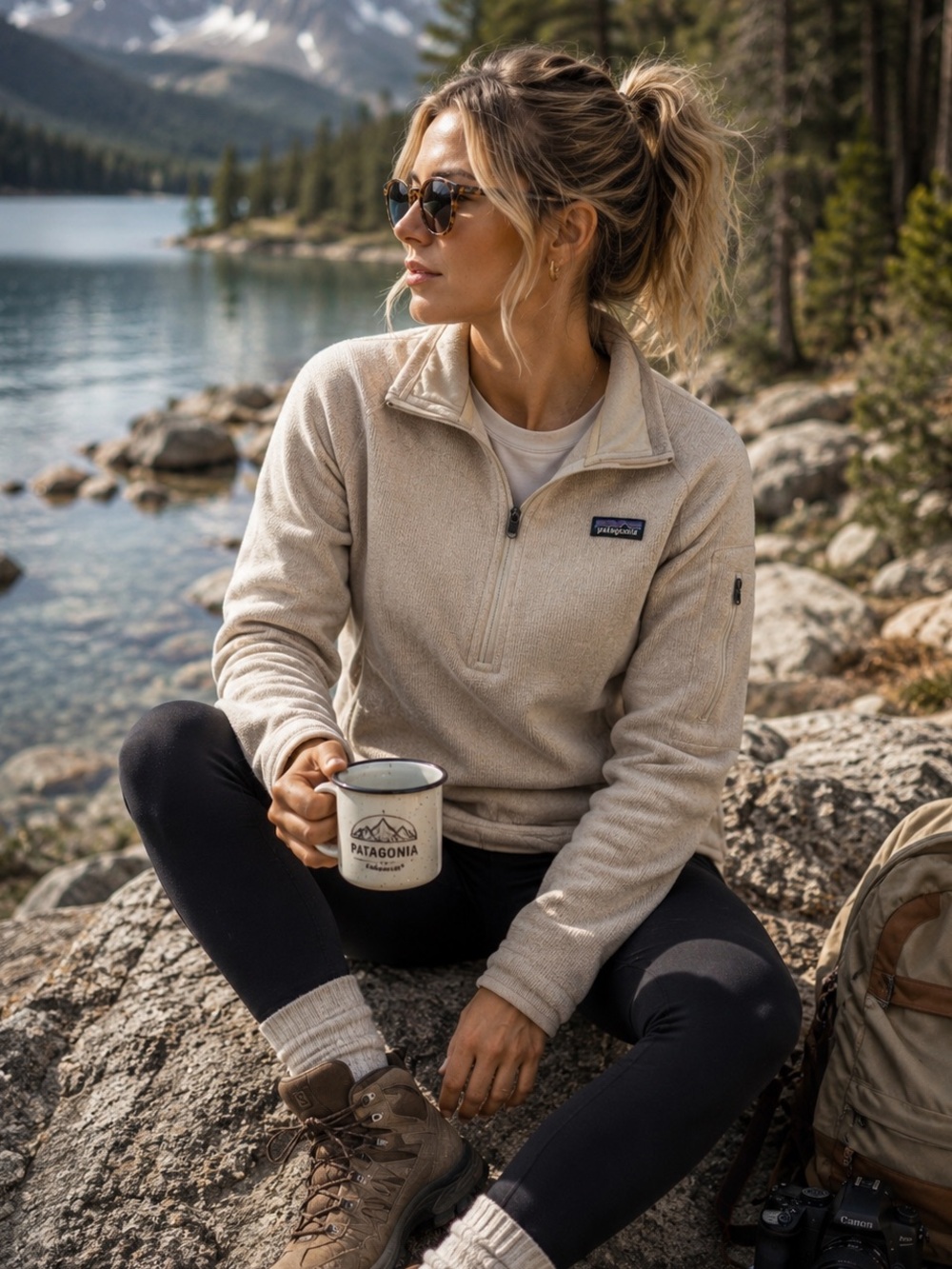 Patagonia Better Sweater Quarter Zip Fleece Pullover Women’s XS Beige